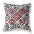 Palacedesigns 28 in. Patch Indoor & Outdoor Throw Pillow Black & Red PA3107004